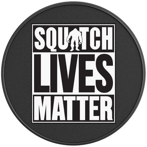 SASQUATCH LIVES MATTER BLACK CARBON FIBER TIRE COVER