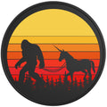 SASQUATCH WITH UNICORN BLACK TIRE COVER