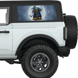 SCARY HALLOWEEN PUMPKIN QUARTER WINDOW DECAL FITS 2021+ FORD BRONCO 2 DOOR HARD TOP