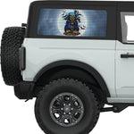 SCARY HALLOWEEN PUMPKIN QUARTER WINDOW DECAL FITS 2021+ FORD BRONCO 2 DOOR HARD TOP