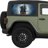 SCARY HALLOWEEN PUMPKIN QUARTER WINDOW DECAL FITS 2011-2018 JEEP WRANGLER 2 DOOR HARD TOP JK