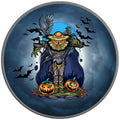 SCARY HALLOWEEN PUMPKIN HEAD SILVER CARBON FIBER TIRE COVER