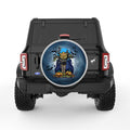 SCARY HALLOWEEN PUMPKIN HEAD SILVER CARBON FIBER TIRE COVER