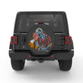 SCARY PUMPKINS WITH HALLOWEEN ZOMBIE PEARL  WHITE CARBON FIBER TIRE COVER