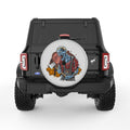 SCARY PUMPKINS WITH HALLOWEEN ZOMBIE SILVER CARBON FIBER TIRE COVER