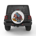 SCARY PUMPKINS WITH HALLOWEEN ZOMBIE SILVER CARBON FIBER TIRE COVER