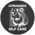 SCREAMING IS SELF CARE BLACK CARBON FIBER TIRE COVER