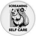 SCREAMING IS SELF CARE WHITE TIRE COVER