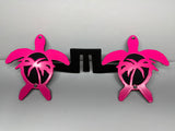 SEA TURTLE WITH PALM TREE FOOT PEGS FOR JEEP WRANGLER AND JEEP GLADIATOR in Pink Color