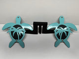 SEA TURTLE WITH PALM TREE FOOT PEGS FOR JEEP WRANGLER AND JEEP GLADIATOR in Sea Foam Green  Color