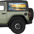 SEAGULL SHORE SUNSET QUARTER WINDOW DECAL FITS 2018+ JEEP WRANGLER 2 DOOR HARD TOP JL