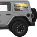 SEAGULL SHORE SUNSET QUARTER WINDOW DECAL FITS 2018+ JEEP WRANGLER 4 DOOR HARD TOP JLU