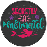SECRETLY A MERMAID BLACK CARBON FIBER TIRE COVER