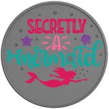 SECRETLY A MERMAID SILVER CARBON FIBER TIRE COVER