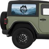 SEEK ADVENTURE LANDSCAPE COMPASS QUARTER WINDOW DECAL FITS 2011-2018 JEEP WRANGLER 2 DOOR HARD TOP JK