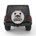 SERIOUSLY GRAMPY CAT WHITE TIRE COVER