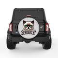 SERIOUSLY GRAMPY CAT SILVER CARBON FIBER TIRE COVER