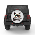 SERIOUSLY GRAMPY CAT BLACK TIRE COVER
