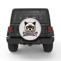 SERIOUSLY GRAMPY CAT SILVER CARBON FIBER TIRE COVER