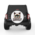 SERIOUSLY GRAMPY CAT WHITE TIRE COVER