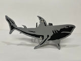 GREAT WHITE SHARK HITCH COVER FOR ANY 2 INCH RECEIVER in SILVER For Jeep Wrangler JL and JK and JT