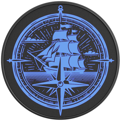 SHIP COMPASS PEARL  WHITE CARBON FIBER TIRE COVER