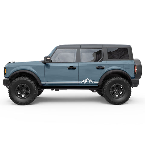 SIDE STRIPE MOUNTAINS SIDE GRAPHIC DECAL FITS 2021+ FORD BRONCO 4 DOOR
