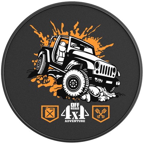 JEEP ADVENTURE PEARL  WHITE CARBON FIBER TIRE COVER