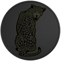 SITTING LEOPARD BLACK TIRE COVER