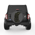 SITTING LEOPARD BLACK CARBON FIBER TIRE COVER