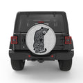 SITTING LEOPARD WHITE TIRE COVER