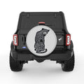 SITTING LEOPARD SILVER CARBON FIBER TIRE COVER