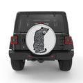 SITTING LEOPARD BLACK TIRE COVER