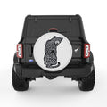 SITTING LEOPARD PEARL  WHITE CARBON FIBER TIRE COVER