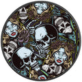 SKULLS AND ROSES PEARL  WHITE CARBON FIBER TIRE COVER