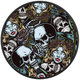 SKULLS AND ROSES BLACK TIRE COVER