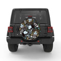 SKULLS AND ROSES PEARL  WHITE CARBON FIBER TIRE COVER