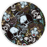 SKULLS AND ROSES BLACK TIRE COVER