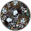 SKULLS AND ROSES SILVER CARBON FIBER TIRE COVER