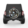 SKULLS AND ROSES SILVER CARBON FIBER TIRE COVER