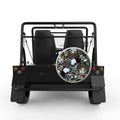 SKULLS AND ROSES SILVER CARBON FIBER TIRE COVER FOR MOKE