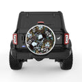 SKULLS AND ROSES PEARL  WHITE CARBON FIBER TIRE COVER