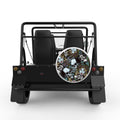 SKULLS AND ROSES WHITE CARBON FIBER TIRE COVER FOR MOKE