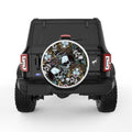 SKULLS AND ROSES WHITE TIRE COVER