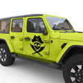 SKULL AND CROSSED SWORDS PIRATE JOLLY ROGER DECAL BODY GRAPHIC DECAL FITS 2005-2017 JEEP WRANGLER 4 DOOR JKU