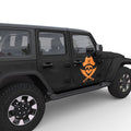 SKULL AND CROSSED SWORDS PIRATE JOLLY ROGER DECAL DOOR DECAL FITS 2005-2017 JEEP WRANGLER 4 DOOR JKU