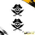 SKULL AND CROSSED SWORDS PIRATE JOLLY ROGER DECAL SIDE GRAPHIC DRIVER & PASSENGER DECALS