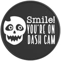 SMILE YOU ARE ON DASH CAM PEARL  WHITE CARBON FIBER TIRE COVER