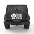 SMILE YOU ARE ON DASH CAM PEARL  WHITE CARBON FIBER TIRE COVER