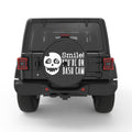 SMILE YOU ARE ON DASH CAM BLACK CARBON FIBER TIRE COVER